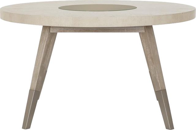 Magnussen Home® Lenox Acadia White/Bronze Glass/Warm Silver Round Dining Table-1