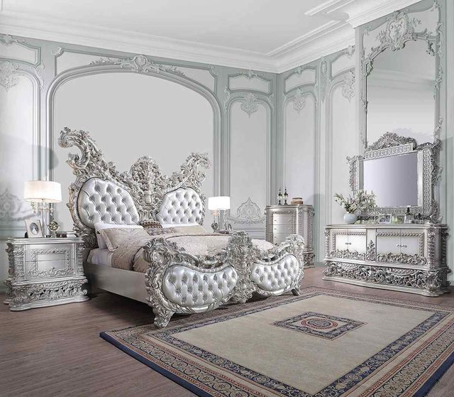 ACME Furniture Valkyrie Antique Platinum Eastern King Bed-5