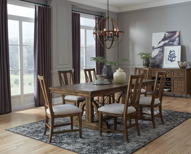 Magnussen Home® Bay Creek Toasted Nutmeg Trestle Dining Table-1