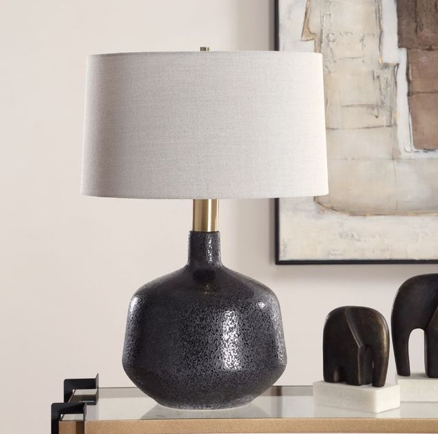 Uttermost® Flanagan Matte Black Table Lamp-1