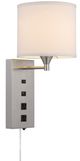 Cal® Lighting & Accessories Reedsport Brushed Steel/White Wall Lamp-1
