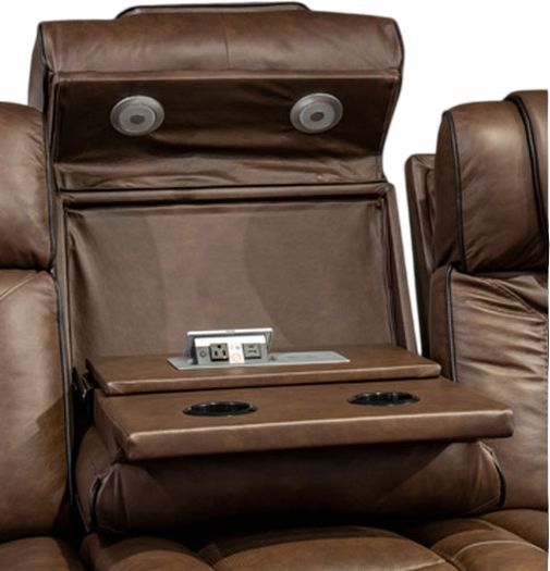 Signature Design by Ashley® Mestrino Hickory Power Reclining Sofa with Adjustable Headrest -4