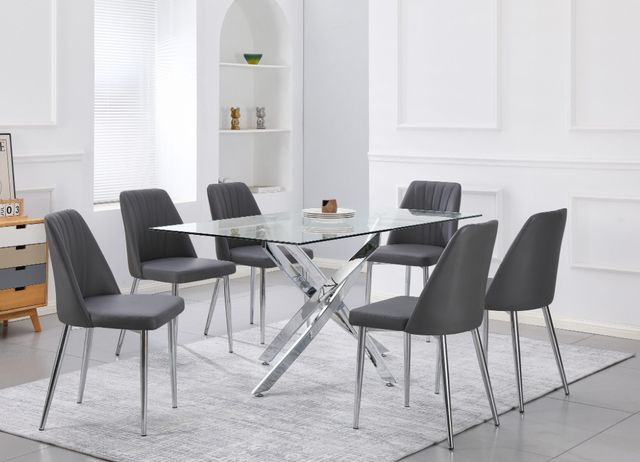 Cramco Jerry Charcoal/Chrome Dining Side Chair-2