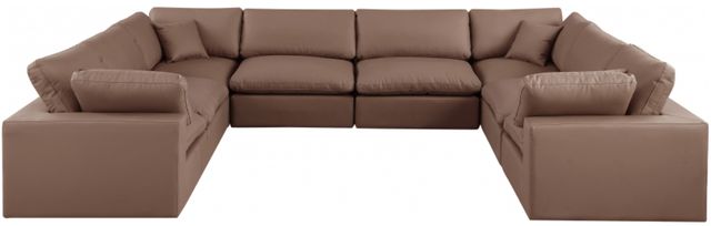 Meridian Furniture Comfy 8-Piece Brown Vegan Leather Sectional-1