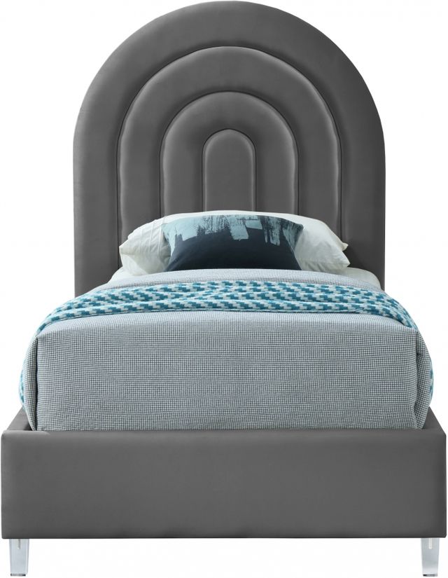 Meridian Furniture Rainbow Gray Twin Upholstered Panel Bed-1
