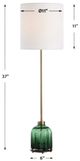 Uttermost® Lois Antique Brass/Emerald Buffet Lamp-2
