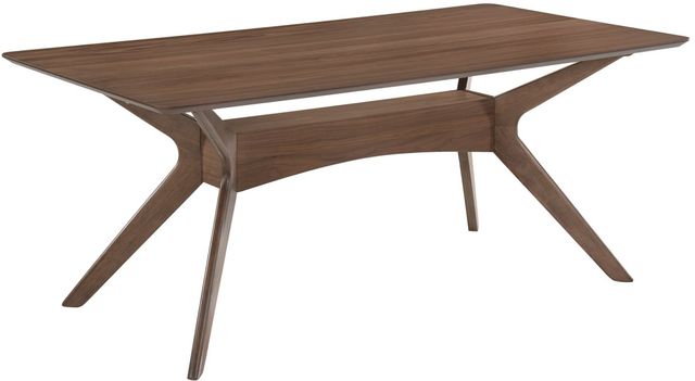 Elements International Razor Walnut Standard Height Rectangle Dining Table-1