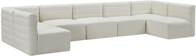 Meridian Furniture Quincy 7-Piece Cream Armless Modular Sectional-0