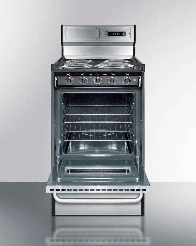 Summit® Professional 20" Stainless Steel Freestanding Electric Range-2