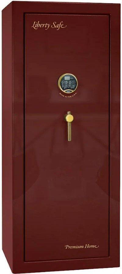 Liberty Safe Premium Home Burgundy Gloss/Brass 17 Electronic Gun Safe-0