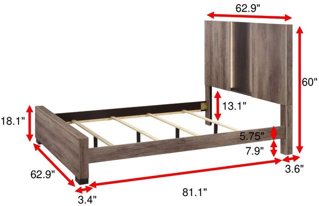 Crown Mark Rangley Brown/Gray Queen Panel Bed-2