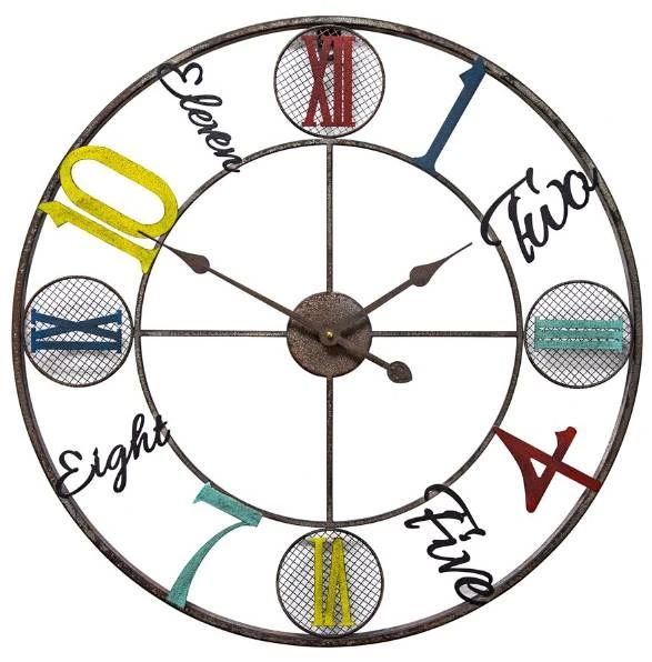 YHD Whimsical Design Black/Blue/Light Blue/Red/Yellow Wall Clock-0