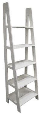 American Wholesale Furniture WLAD Nero White Ladder Bookcase-0