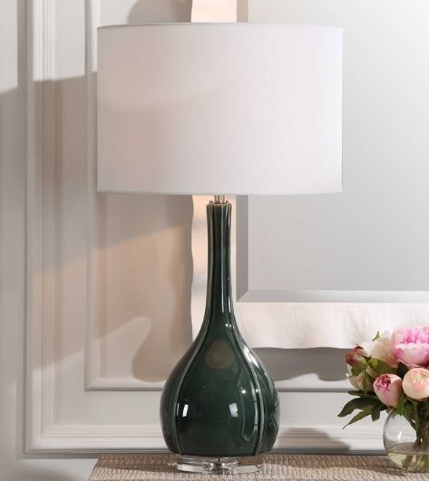 Uttermost® Essex Green Glass Table Lamp-1