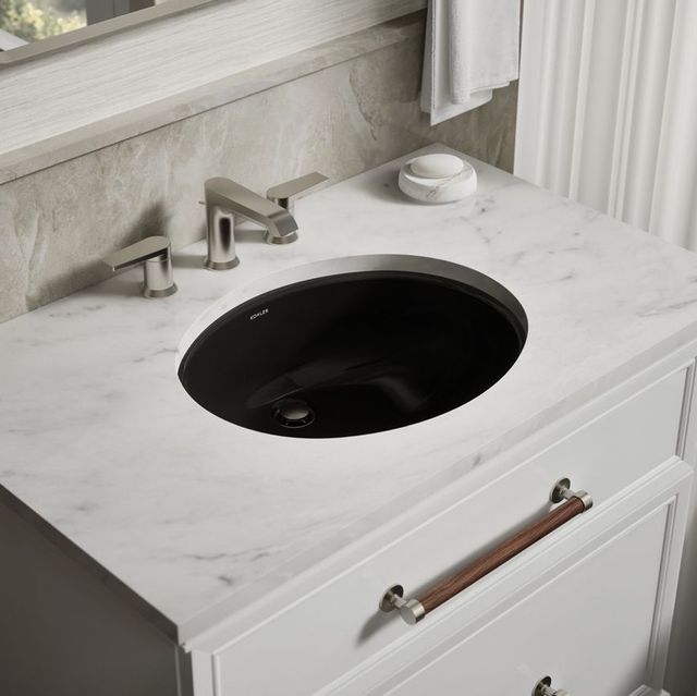 Kohler Caxton® Black 19.25" Oval Undermount Bathroom Sink-2