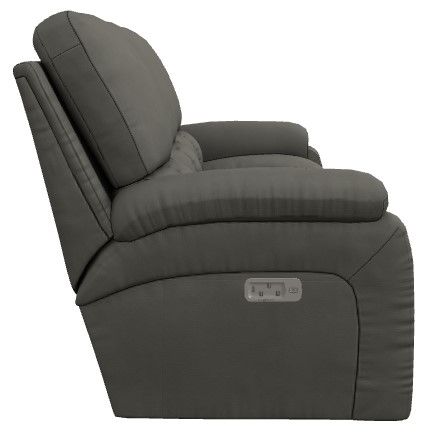 La-Z-Boy® Greyson Blue Grey Leather Power Reclining Sofa with Headrest and Lumbar-2