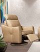 Fornirama 743 Beige Swivel Rocker Recliner with Adjustable Headrest-1