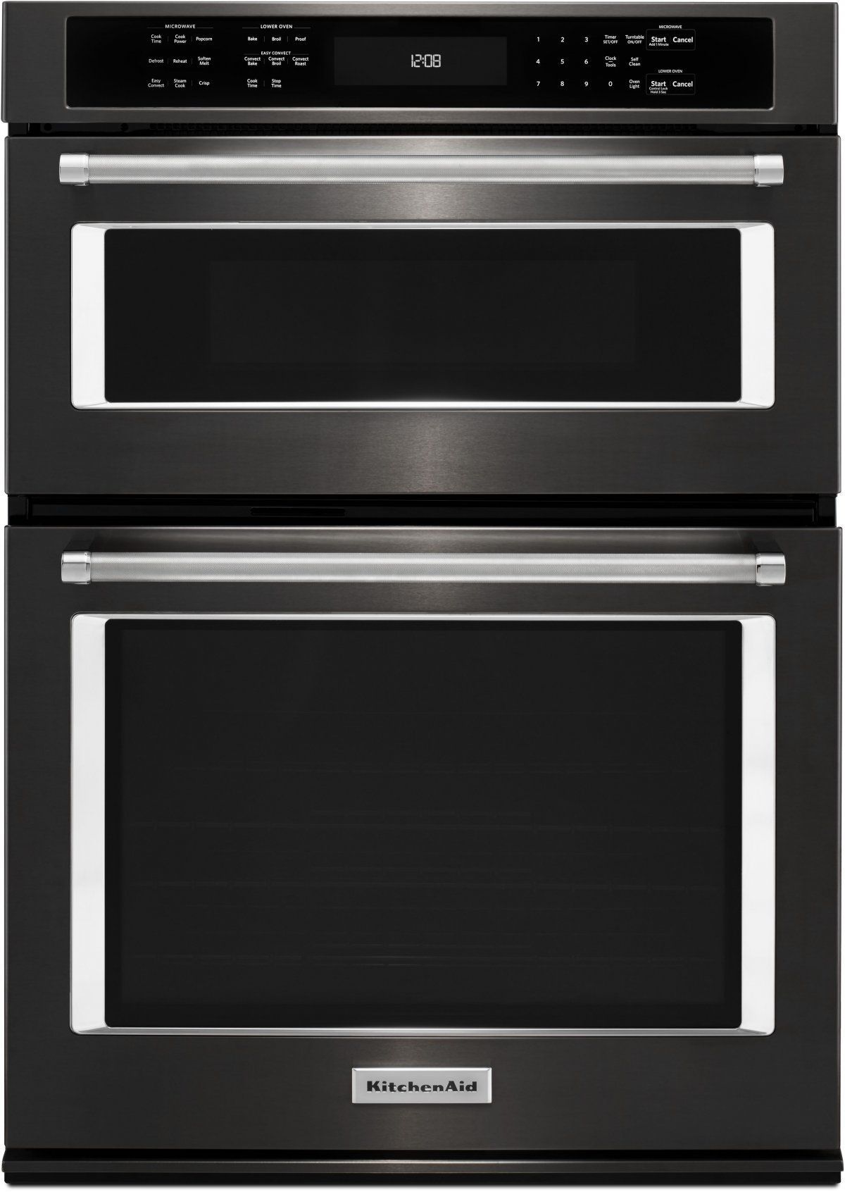 KitchenAid® 27" Black Stainless Steel with PrintShield™ Finish Electric Built In Oven/Microwave Combo
