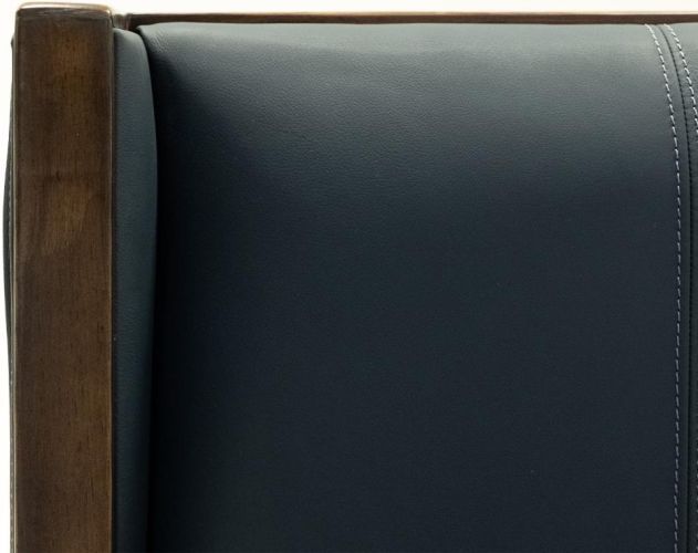 International Furniture Direct Forge Blue/Chocolate Brown Leather Dining Side Chair-4