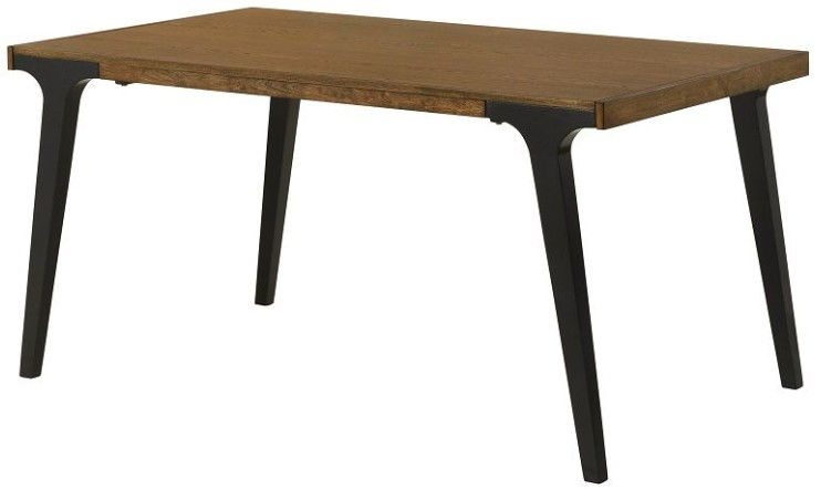 ACME Furniture Hillary Walnut Top Dining Table with Black Base