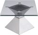 Coaster® Jenny Glass Top Coffee Table with Chrome Base-2