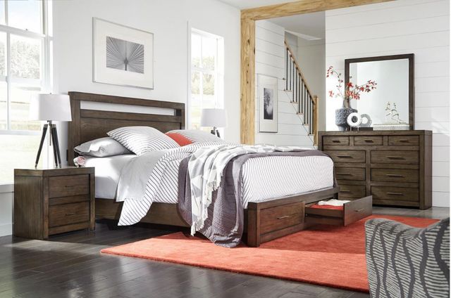 aspenhome® Modern Loft Brownstone Queen Panel Storage Bed-3