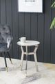 A & B Home White Marble Side Table with Silver Metal Legs -3