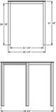 Amisco Customizable Carbon 36" Glass Square Bar Table-5