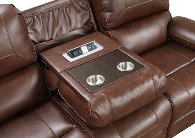 Furniture of America® Tepic Brown Manual Reclining Loveseat-3