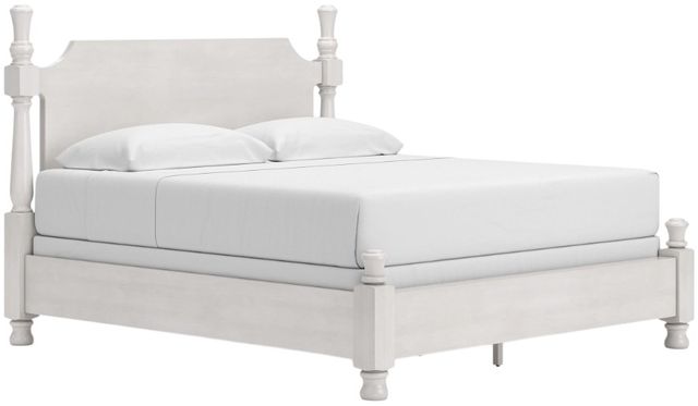 Signature Design by Ashley® Rowlenstown Antique White King Poster Bed-1