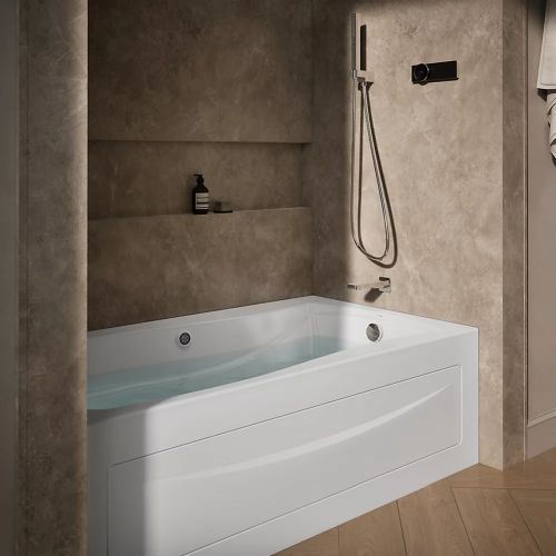 KOHLER® Mariposa® White 66" x 36" Alcove Whirlpool - Right Drain-2