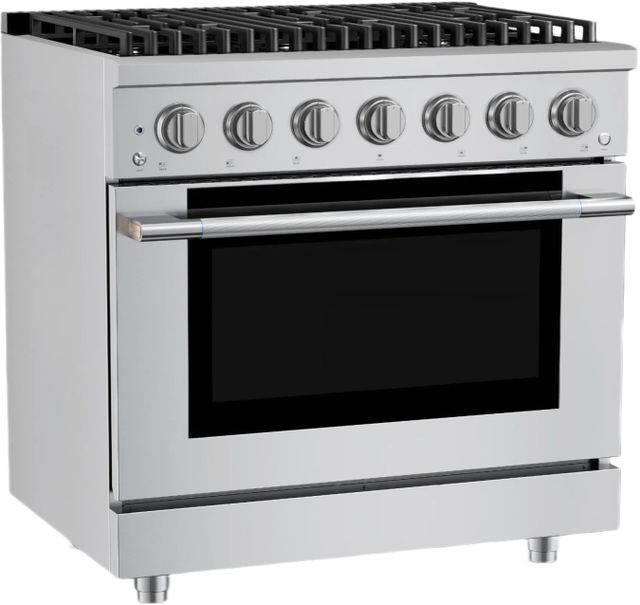 Hauslane HausPro Range 36" Stainless Steel Pro-Style Gas Range with Stainless Steel Knobs-3