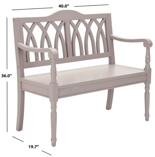 Safavieh Benjamin Quartz Gray Bench-3