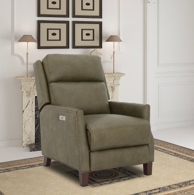 BarcaLounger® Charlotte Oasis Olive Leather Power Recliner-2
