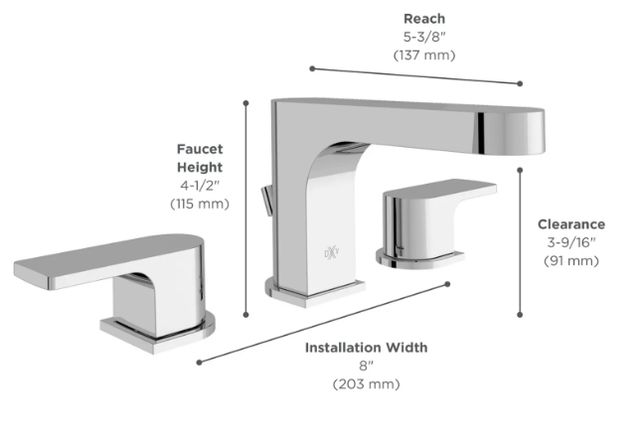 DXV Equility® Brushed Nickel 2-Handle Widespread Bathroom Faucet with Lever Handles-2
