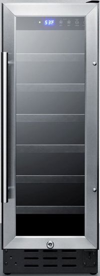 Front view of the Summit® 12" Stainless Steel Wine Cooler