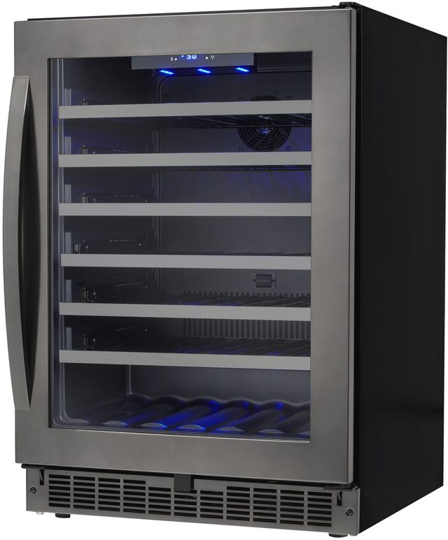 Silhouette® Sydney 24" 5.6 Cu. Ft. Black Stainless Steel Wine Cooler-1