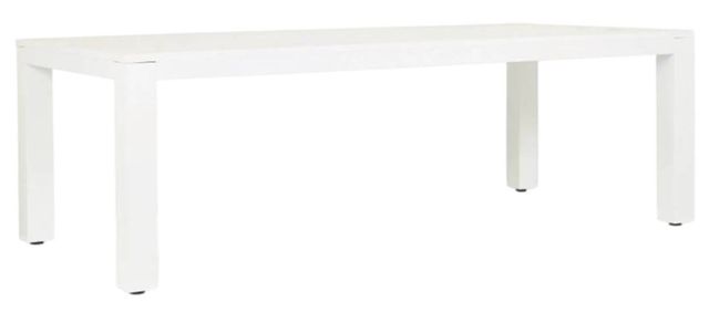 Sunset West Newport Satin White Metal Outdoor Dining Table-0