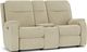 Flexsteel® Penn Beige/Tan Antique Power Reclining Loveseat with Console and Power Headrests and Lumbar-0