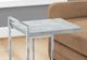 Monarch Specialties Inc. Grey Cement 25"H Accent Table with Silver Base-2