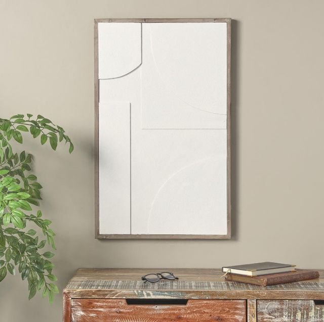 Deco Marche White Canvas Geometric Dimensional Wall Decor-4