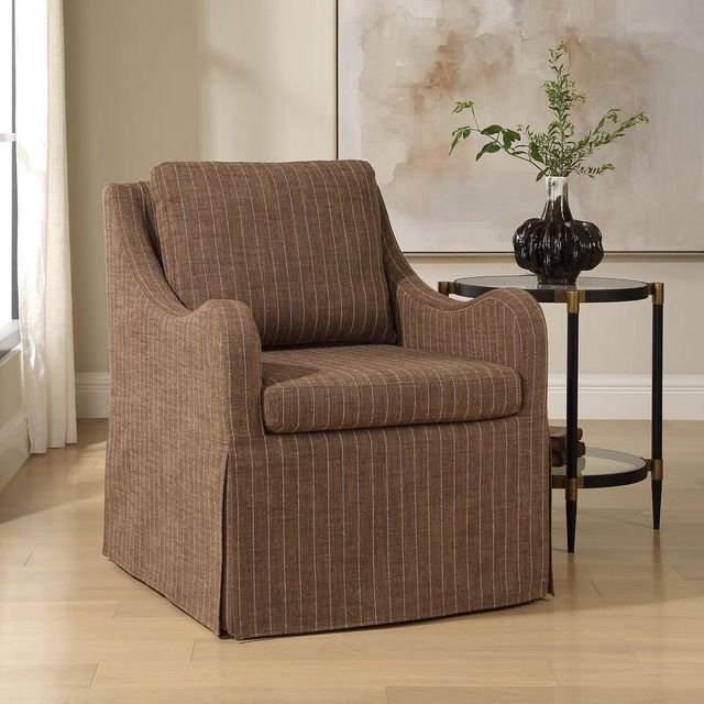 Uttermost® Luisa Pinstripe Swivel Chair-1