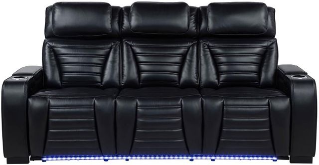 Coaster® Zuma Black Power Reclining Sofa with Power Headrest-2