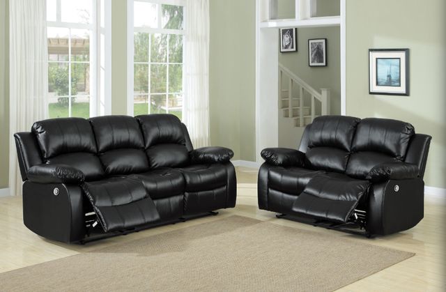 Homelegance® Cranley Black Double Manual Reclining Loveseat-1