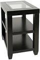 Jofran Inc. Urban Icon Glass Top Chairside Table with Black Base-0