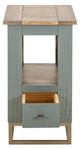 International Furniture Direct Timber Brown/Green Chairside Table with Gold Base-4