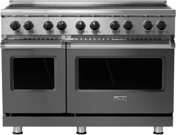 Viking® 5 Series 48" Damascus Gray Pro Style Induction Range-0