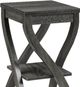 Brassex Inc. Distressed Grey Accent Table with Twisted Frame-1