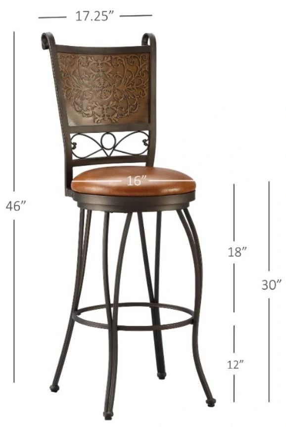 Powell® Bernet Bronze/Copper Stamped Bar Stool-1