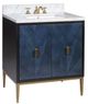 Currey & Company Kallista 30" Blue Vanity with Rectangular Undermount Sink-0